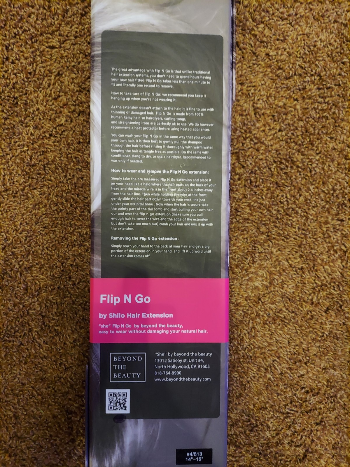 Shilo Human Hair Extensions Flip N’Go 14-16 #4/613
