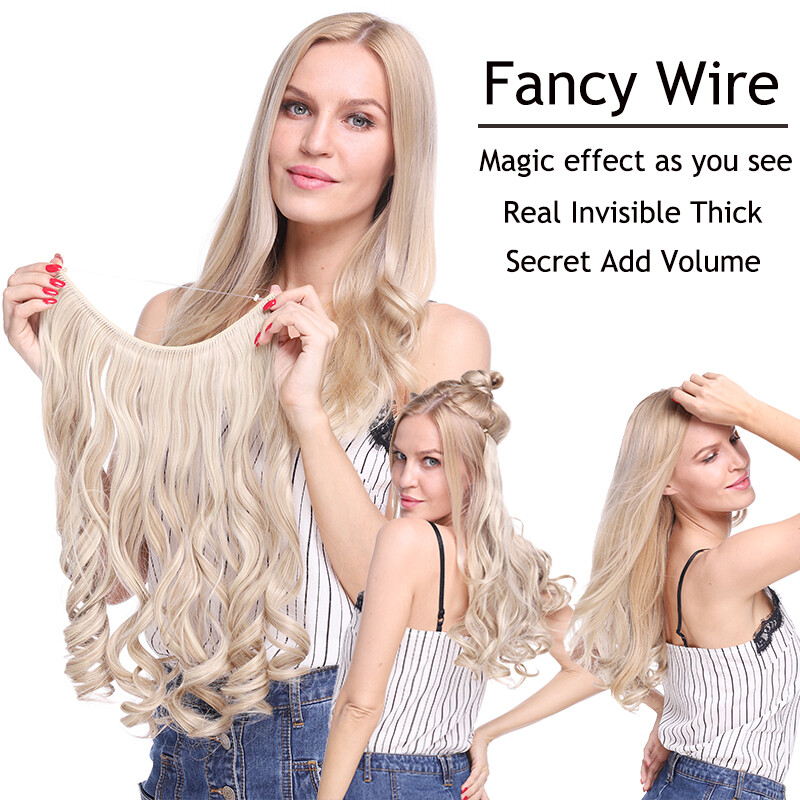 Hot Hair Extension Invisible Wire Natural as Human Hair Secret Wire No Clip in