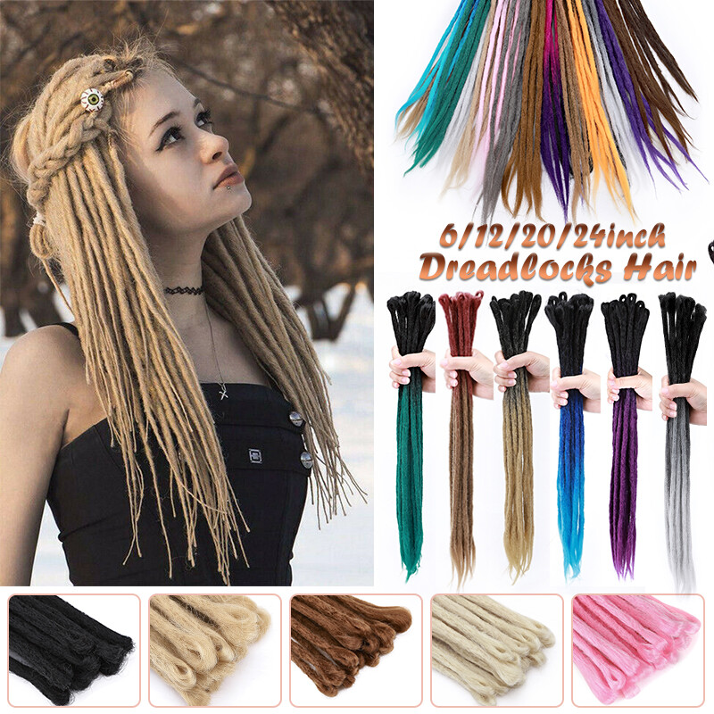 20″/24″ Handmade Long Ombre Dreadlocks Single Ended Dreads Locks Hair Extensions