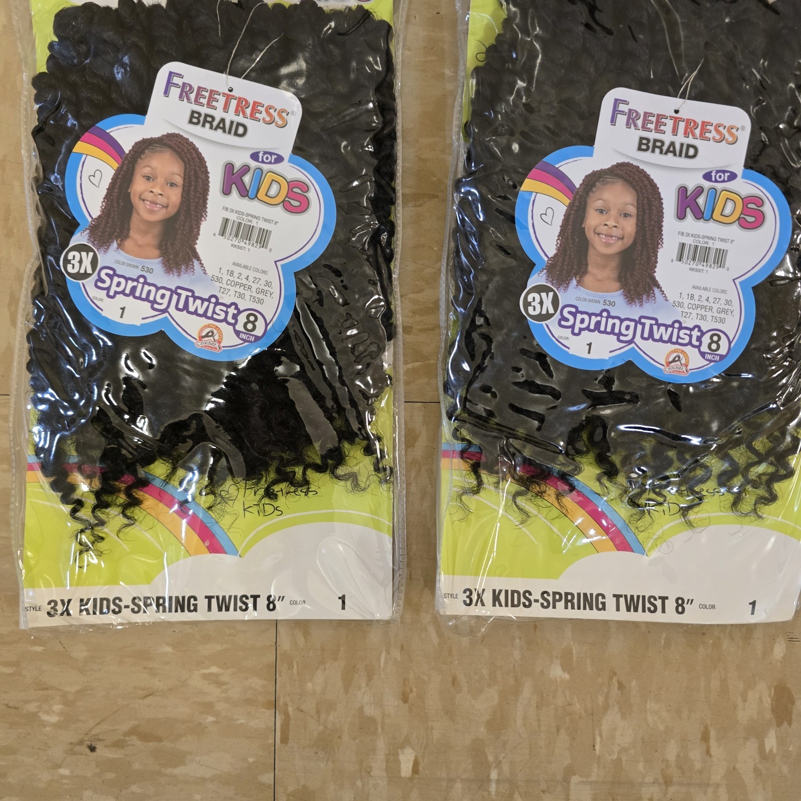 NEW Freetress Kids Spring Twist 8” Color 1 3pc Crochet Hair