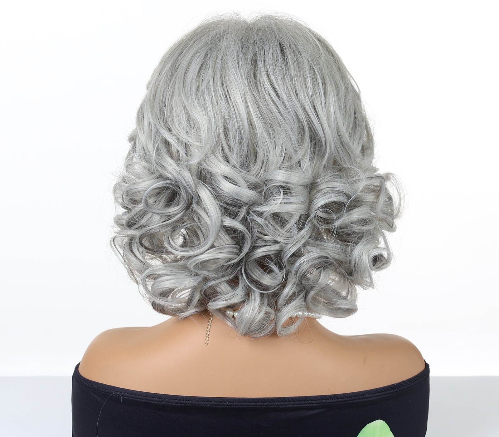Silver Gray Wig for Women Ombre Natural Cosplay Party Wavy Full Heat Resistant