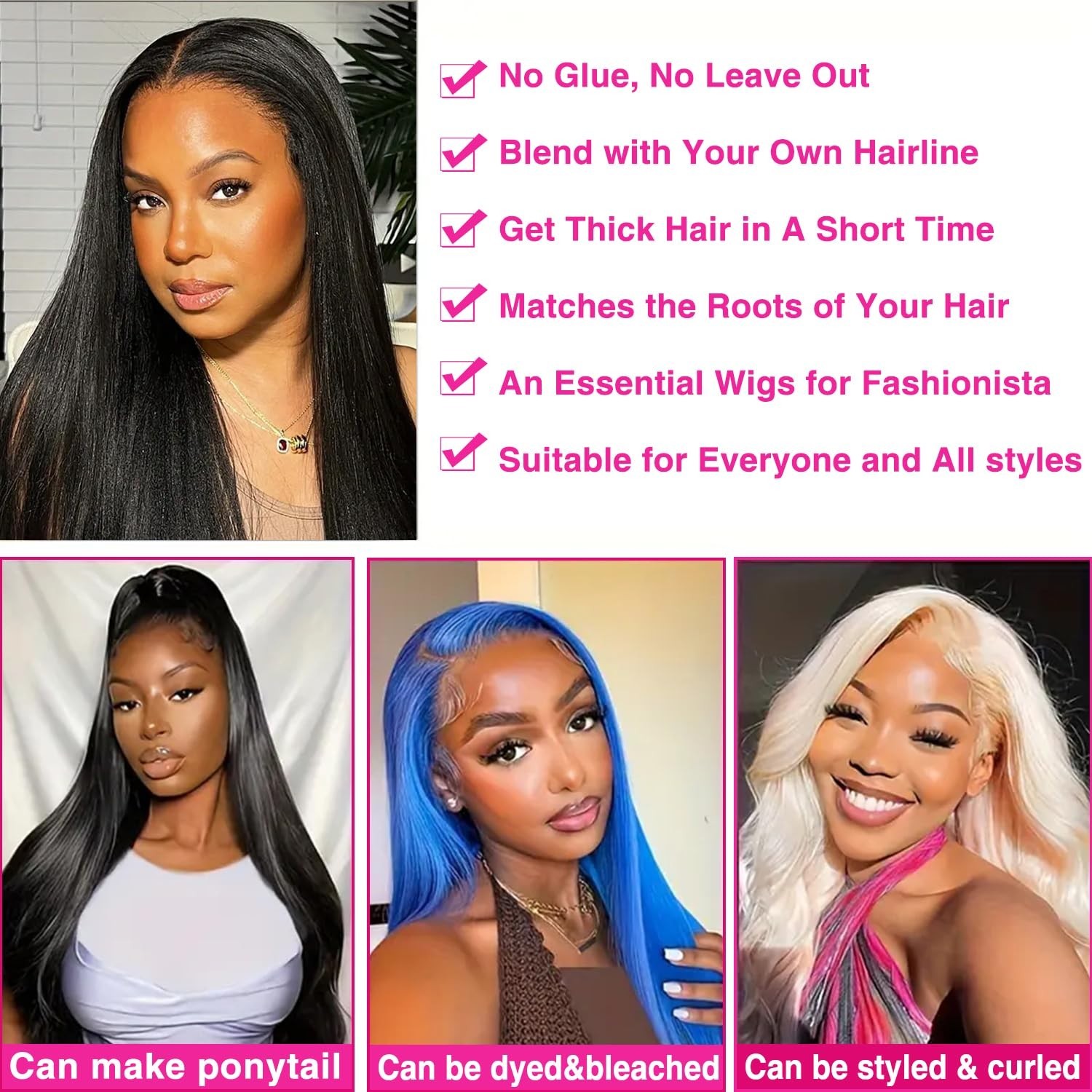 Brazilian Straight Virgin Human Hair U Part Wigs Wear to Go Glueless Hair Wigs
