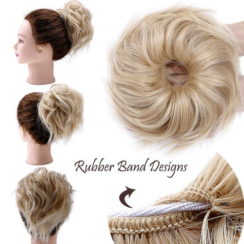 US LARGE Messy Bun Hair Piece Scrunchie Updo Wrap Hair Extensions as Human Bun