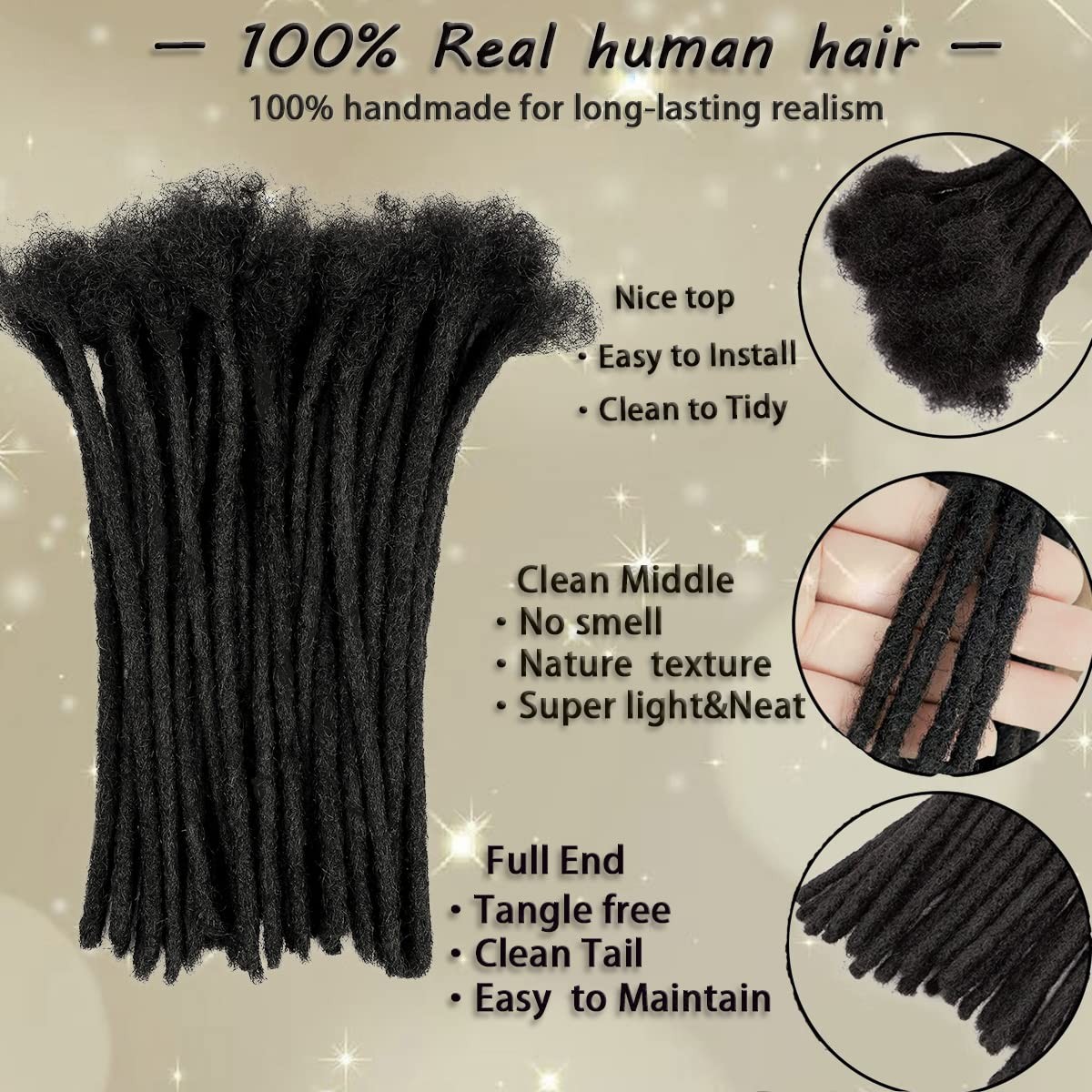 Luckroce Human Hair Loc Extensions Bundles Width 100 Permanent Huamn Hair 6
