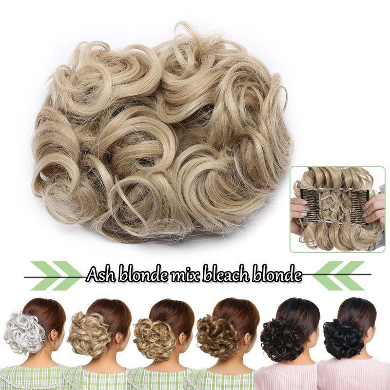100% Thick Natural Updo Claw Clip in Messy Bun Hair Piece Extension Comb Wedding