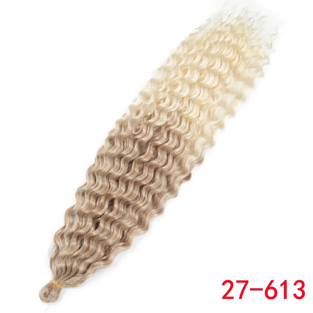 Ariel afro Curl Water Wave Braiding Hair Synthetic Crochet Blonde Pink Ombre
