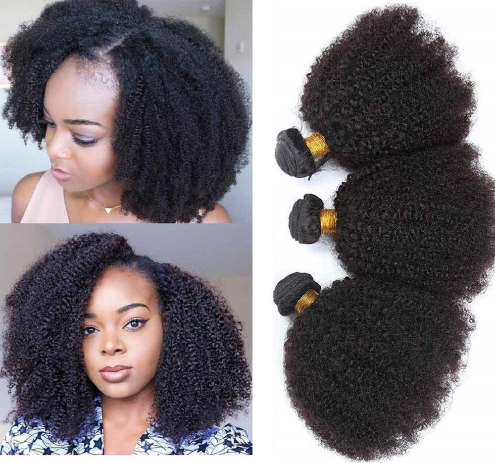 Mongolian Afro Kinky Curly Bundles Human Hair 4B 4C Afro Kinky Human Hair Bun…