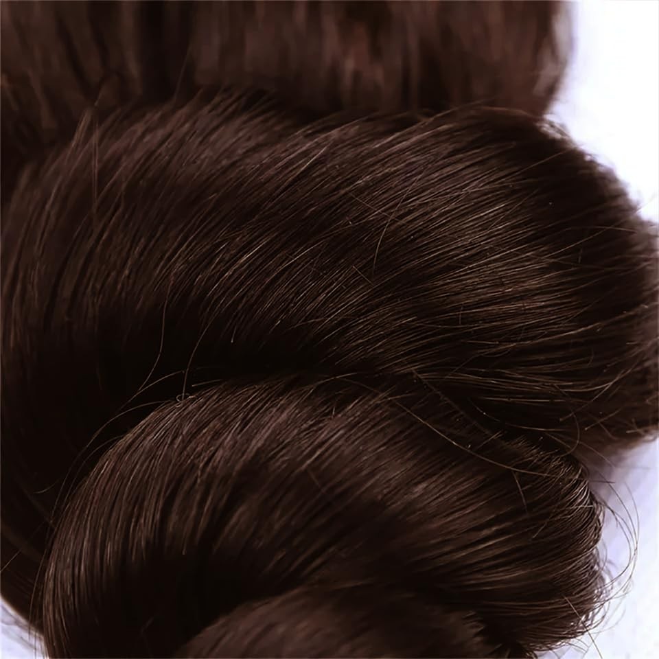 Heumhrn 4 Brown Bundles Human Hair Chocolate Loose Deep Wave Bundles 20 20 20