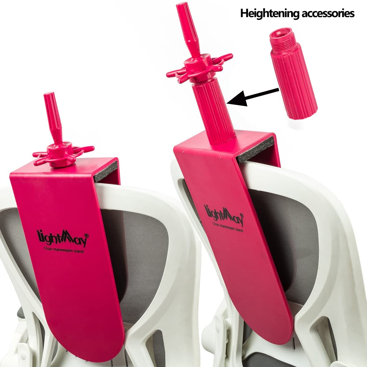 Mannequin Head Stand for Chair – 17 Inch, Rose red 1 pcs