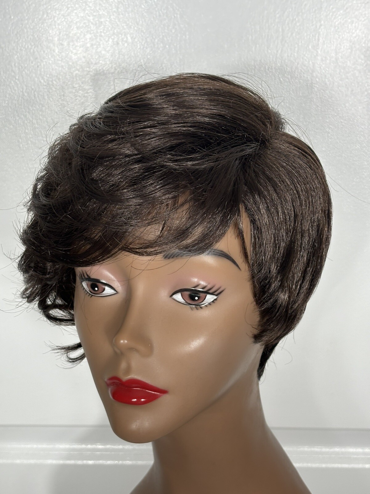 Diana Bohemian Asymmetrical Wig size Average Dark Brown Left Part CLEAN GUC J-5