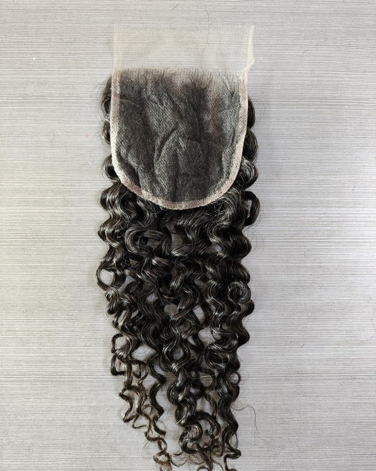 Clytie Raw Curly Salt And Pepper Human Hair Closure 44 Thin10 Inches Hd