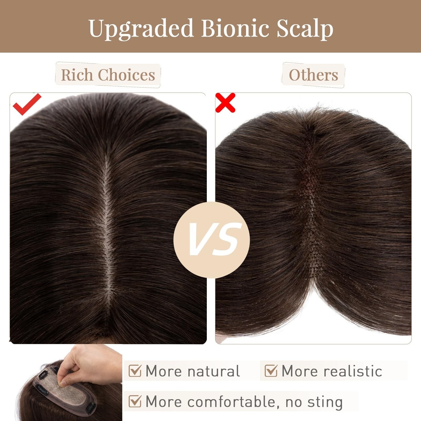 Rich Choices Hair Toppers For Women Real Human Hair No Bangs 100 Human Remy