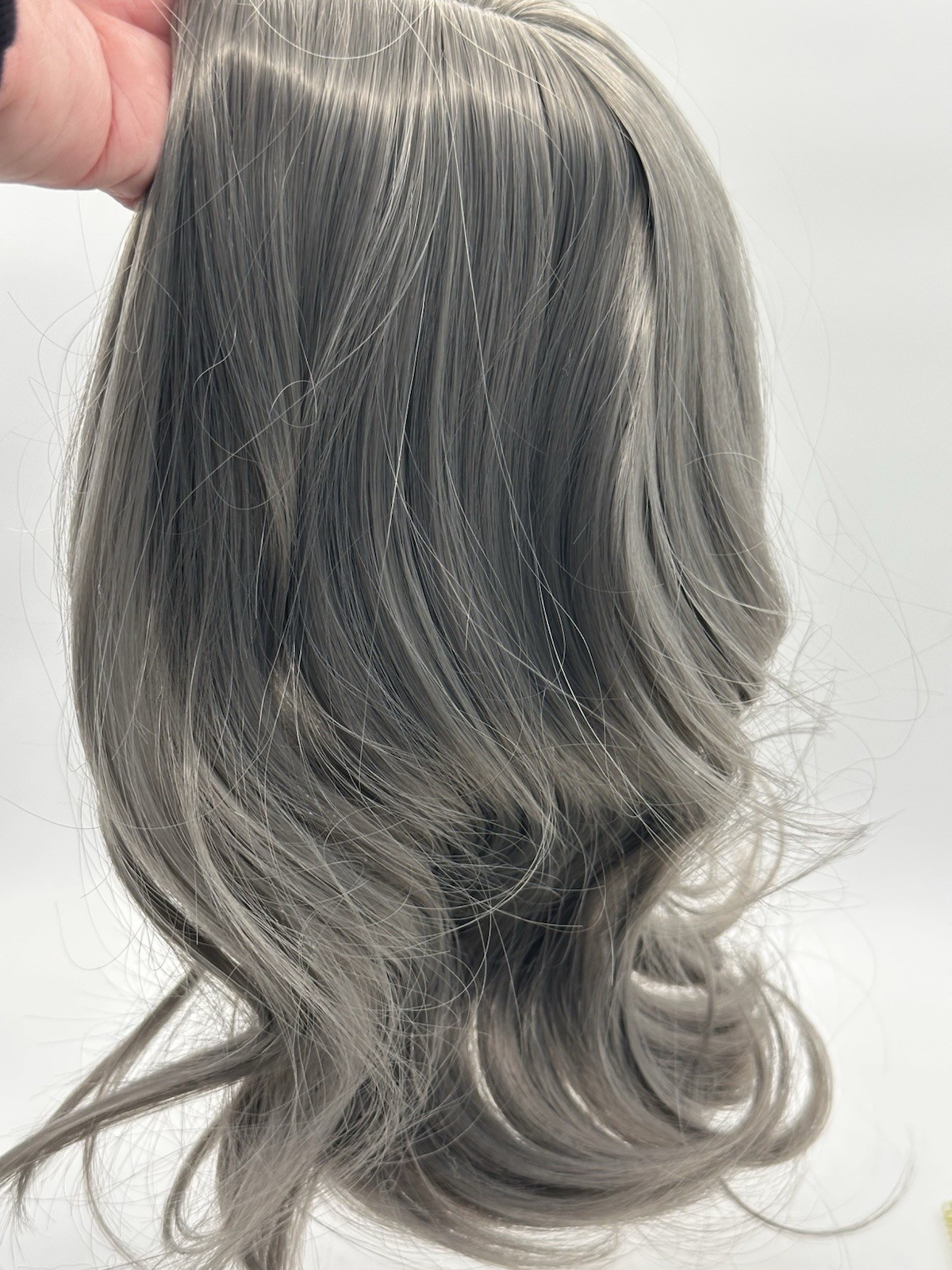 Crown Topper Wig Piece 13” From Part Blonde Gray Color