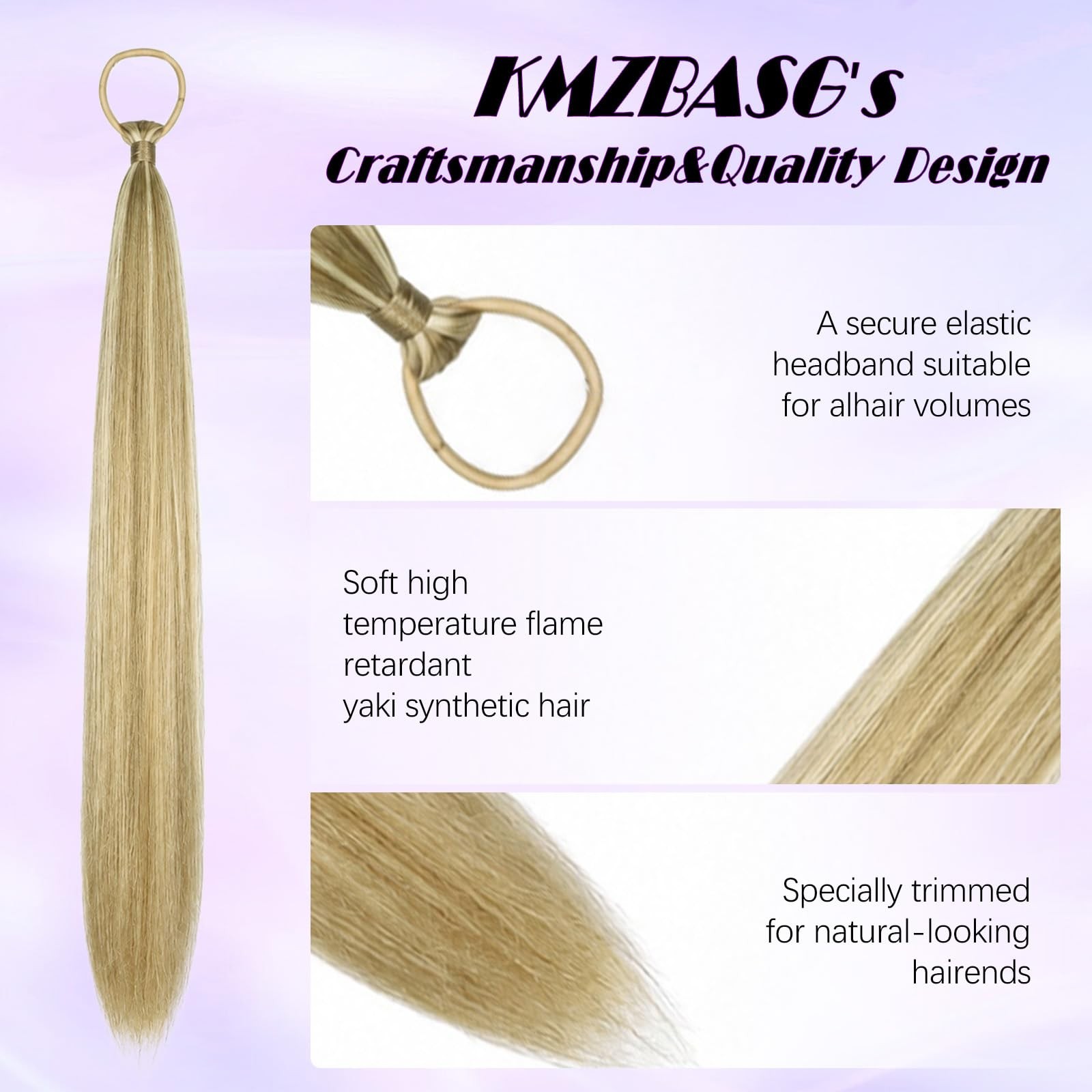 Ponytail Extension with Hair Tie DIY Braided Ponytail Extension for Woman 2 P…