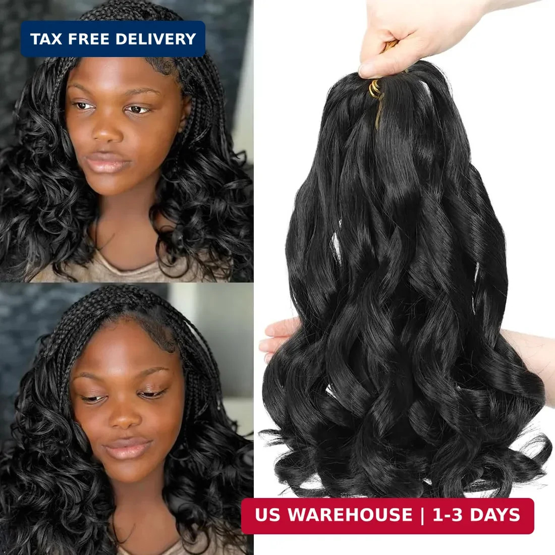 French Curl Braiding Hair 12 Inch 8 Packs Pre Stretched Hair For Black Women 50g