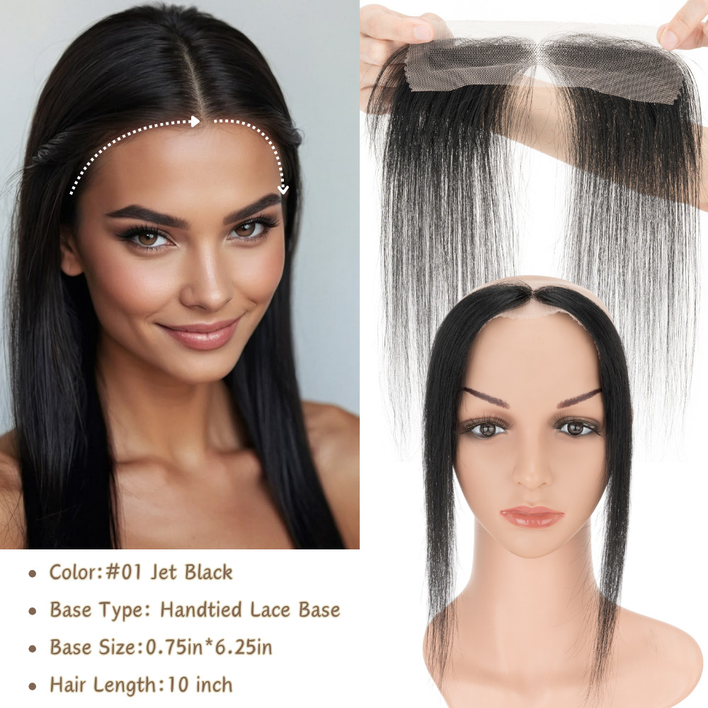 Hand-Tied Front Hairline Human Hair Patches Full Lace Hairpiece For Women Topper