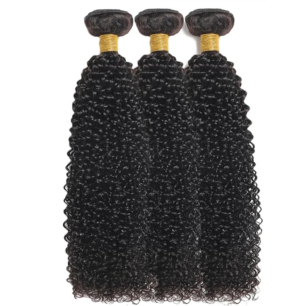 Kinky Curly Bundles Natural Black Color 12 14 16 Inch Unprocessed Brazilian Virg