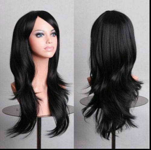 70cm 27.5 Inch Curly Fashion Cosplay Costume Party Wig Full Wavy Halloween