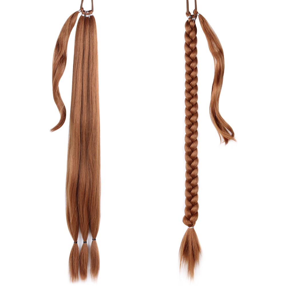 New Long Braided Ponytail Extensions Synthetic Hairpiece Pony Tail with Hair Tie