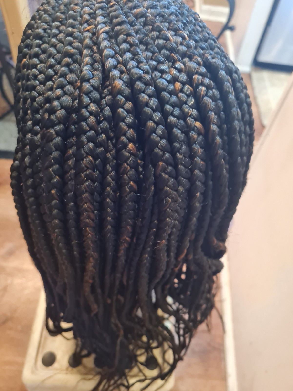 Braided Wig For Black Women Cornrow Braids Lace Front Synthetic Fiber