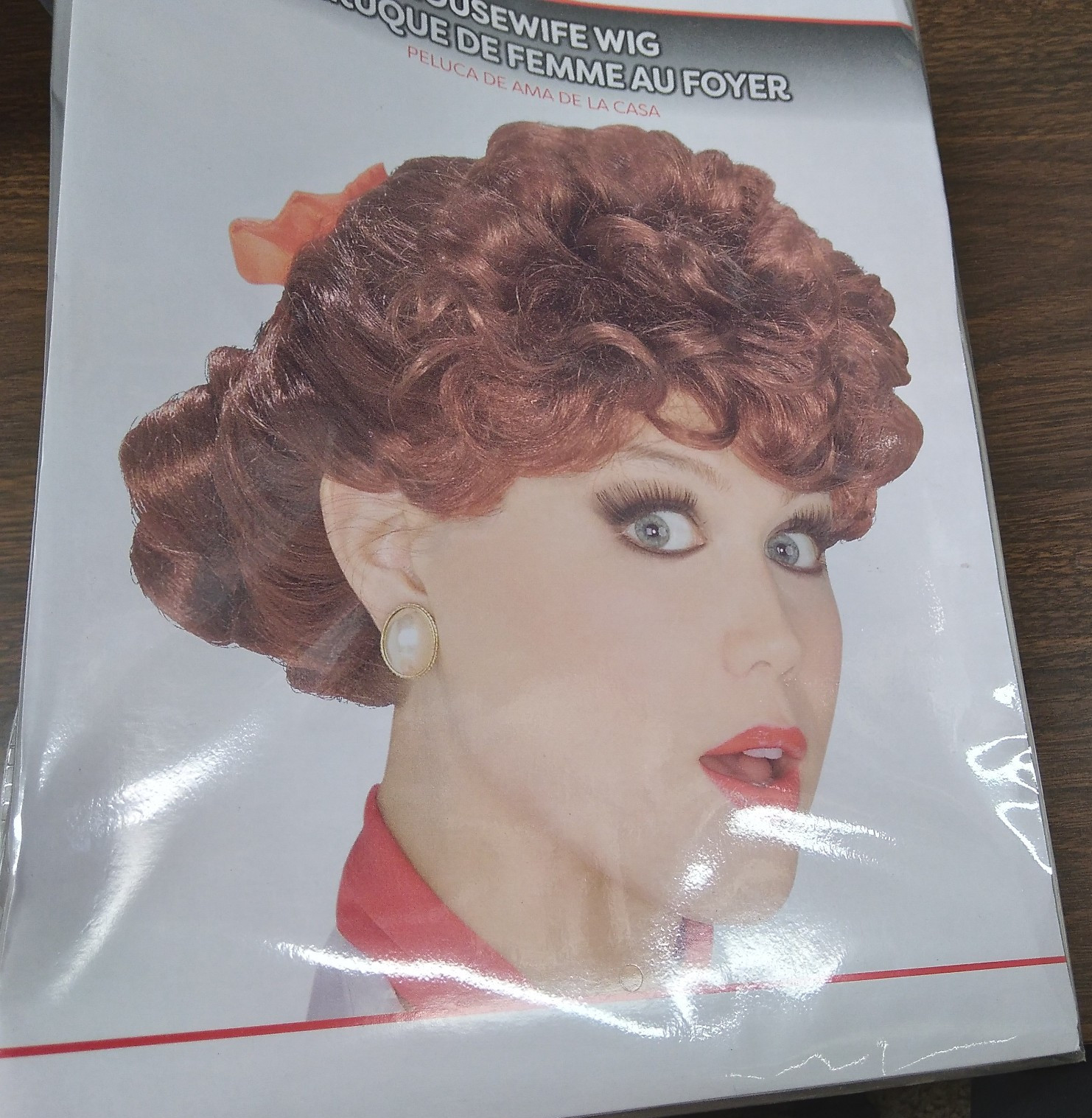 50s Housewife Wig Auburn I Love Lucy TV celebrity retro style lady theatrical