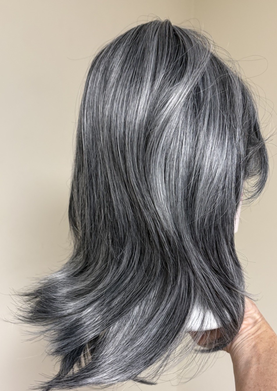 Fashion Wigs Salt & Pepper Gray Bob Style Synthetic Hair 14” NEW