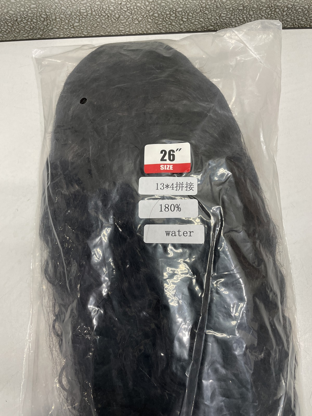 Natural Black Water Wave Human Hair Blend 13×4 Lace Front 180% Density Wig, 26″