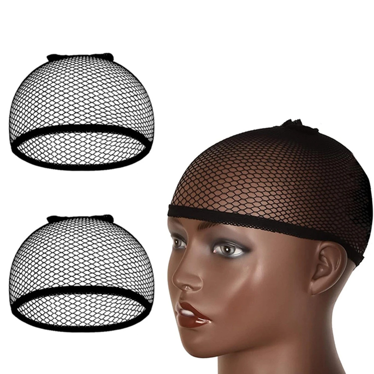 2PCS Elastic Hair Nets Stretchable Mesh Wig Cap Hair Styling Durable Set