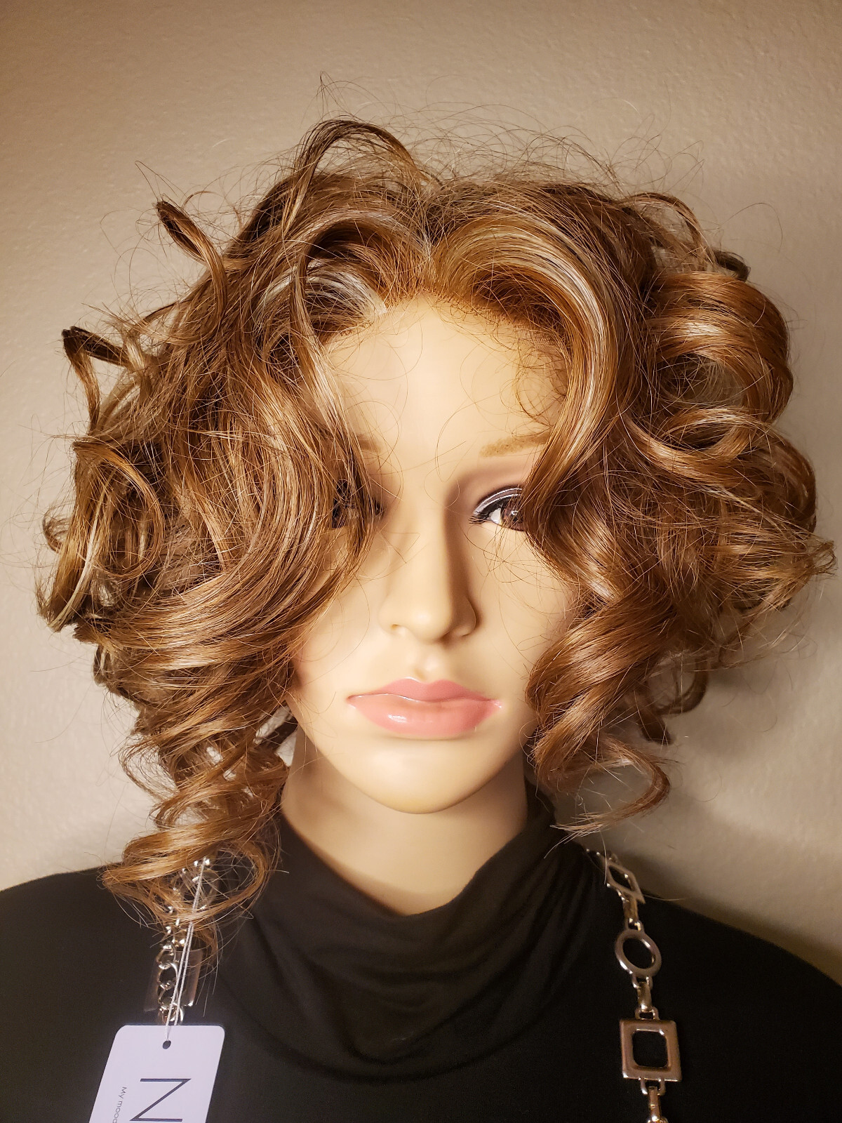 NOW LUXHAIR #1114 Soft Curls Auburn Blonde Short Synthetic Wig
