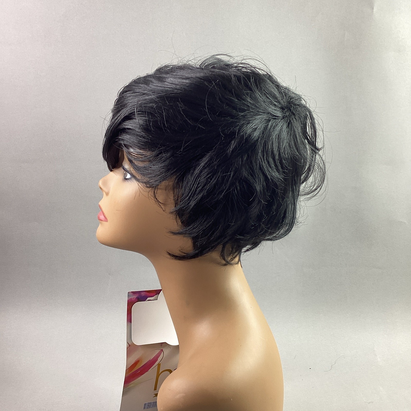 Halo Cutie Straight #1B Off Black Human Hair Blend Full Wig