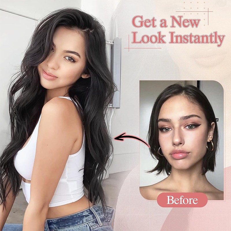 CLEARANCE One Piece 100% Real Remy Human Hair Extension Clip in V-shape Balayage