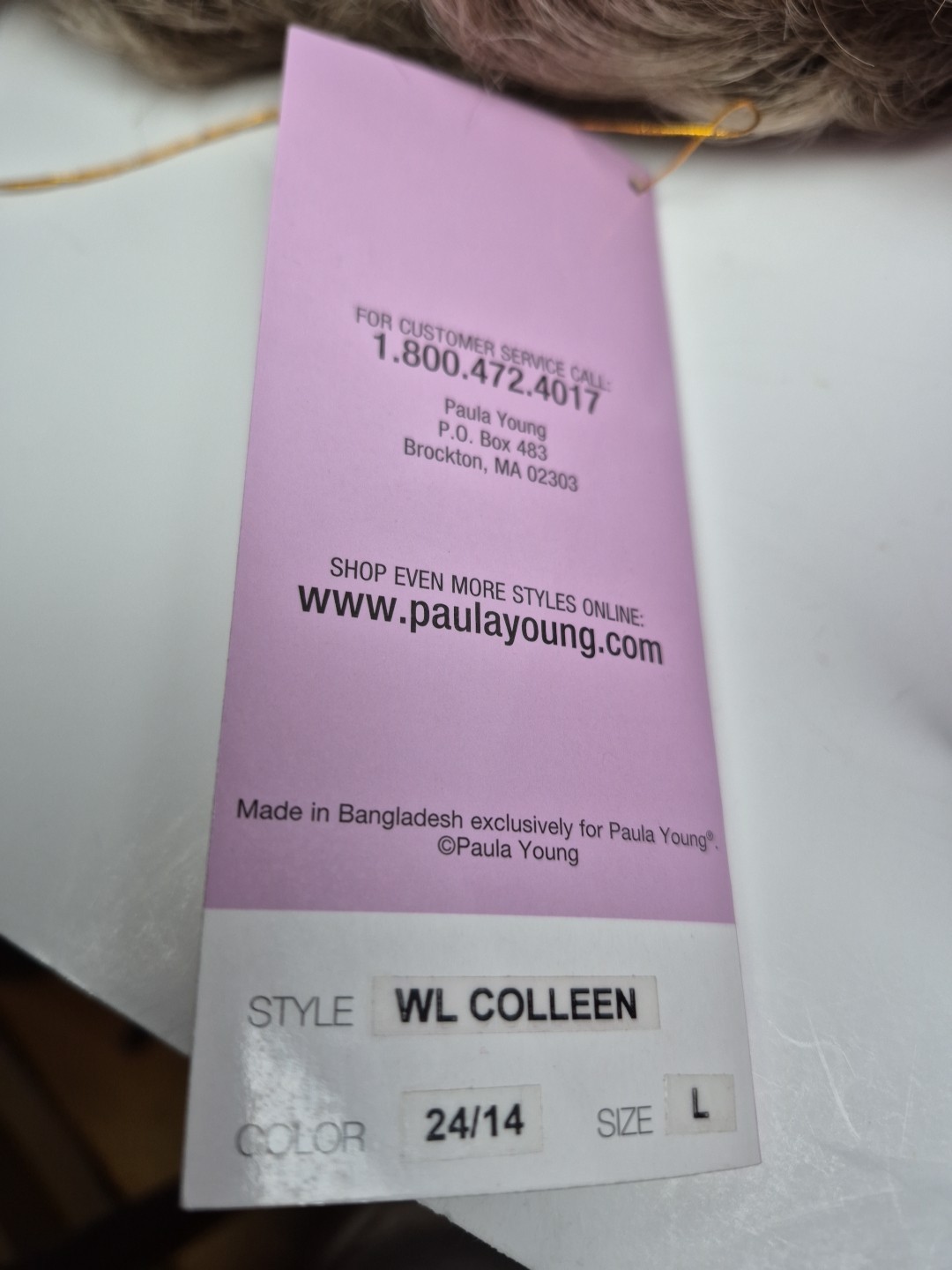 Paula Young WL Colleen A3017 Color 24/14 Large Wig WhisperLite NIB