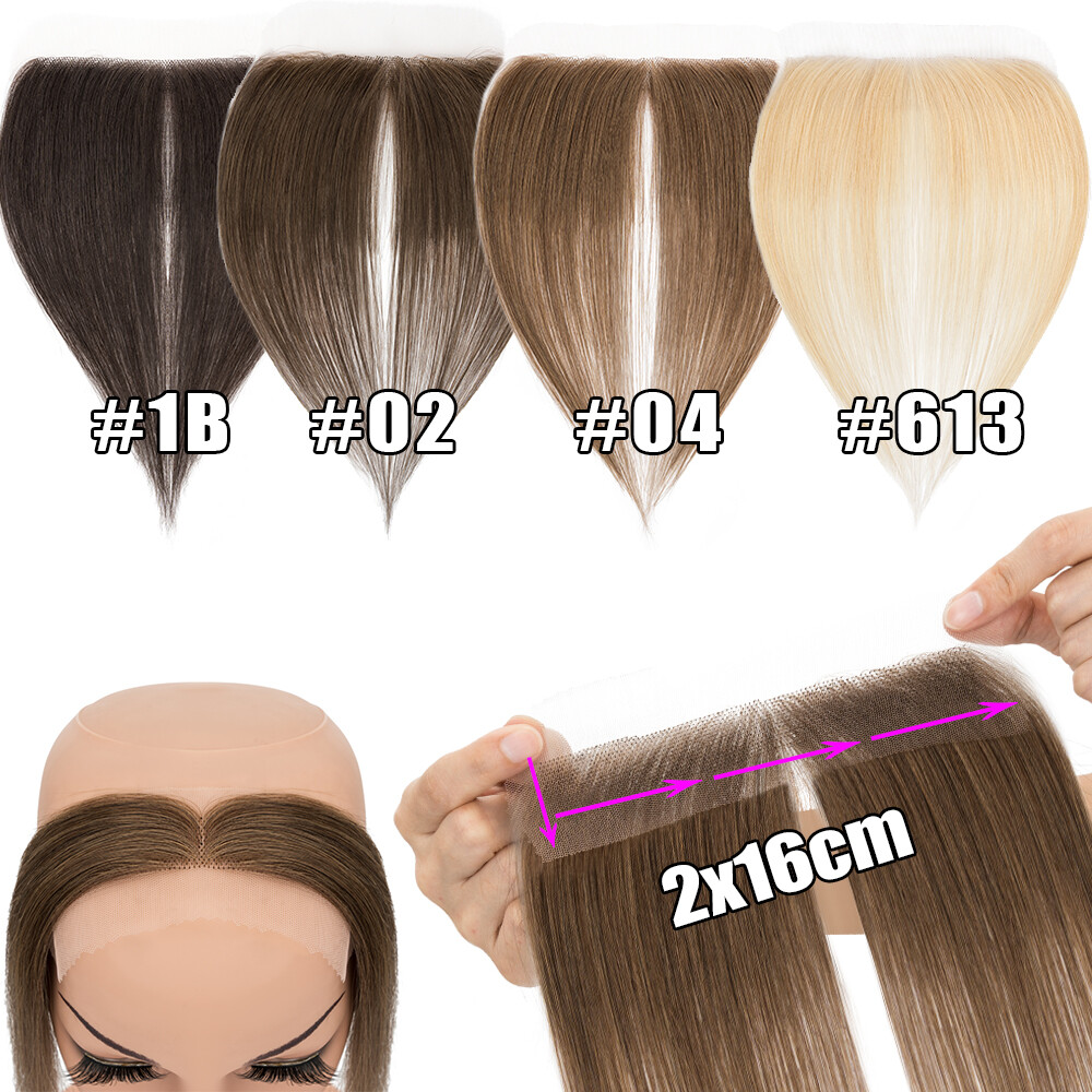 Frontal Hairpiece for Women Human Hair Extensions Thin PU Skin Lace Base Toupee