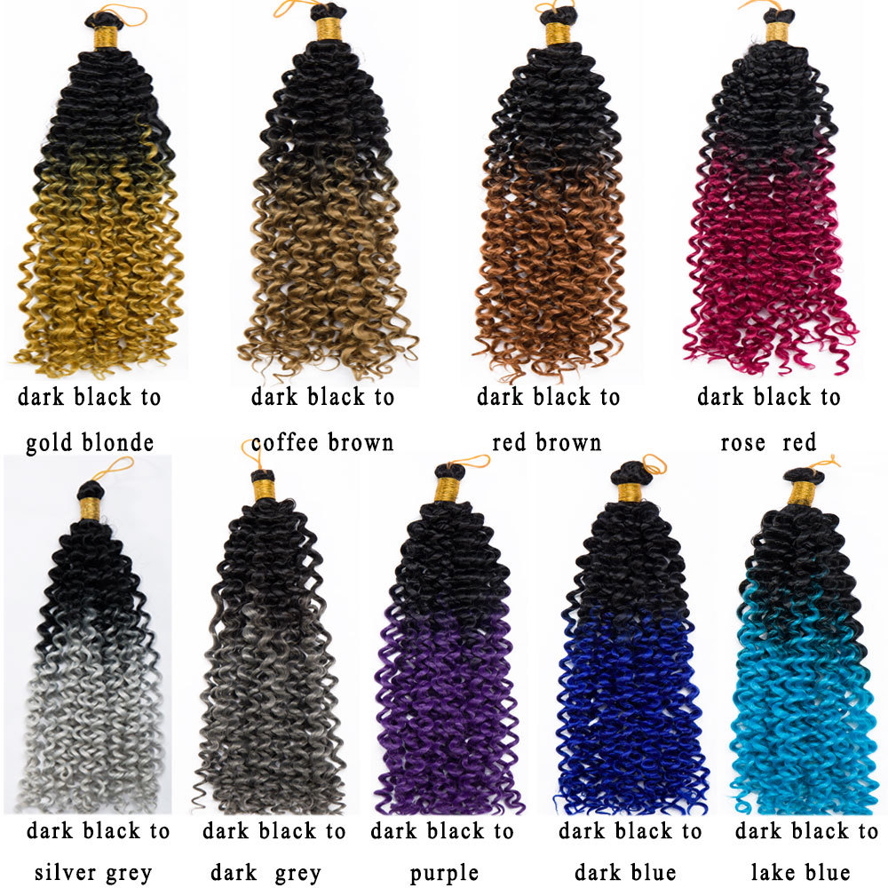 3/5Packs Marlybob Deep Wave Curly Afro Crochet Braiding Hair Extensions As Human