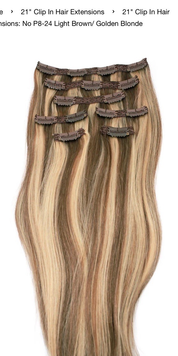 Celebrity Strands 100% Remy Human Hair Clip In PB/24 MSRP $338 BUY ONE 2nd 50%