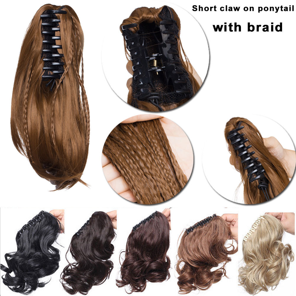 100% Natural Long Ponytail Thick Lady Claw Clip on in Pony Tail Hair Extensions