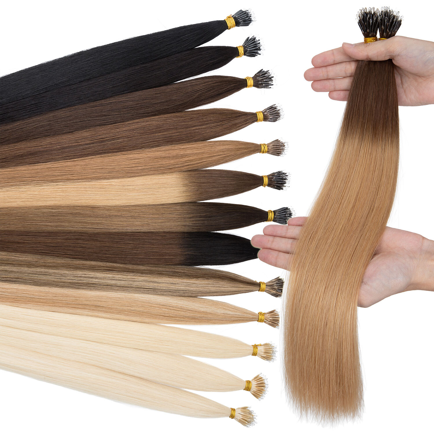 CLEARANCE Nano Ring 100% Human Remy Hair Extensions Micro Loop Beads Ombre 100pc