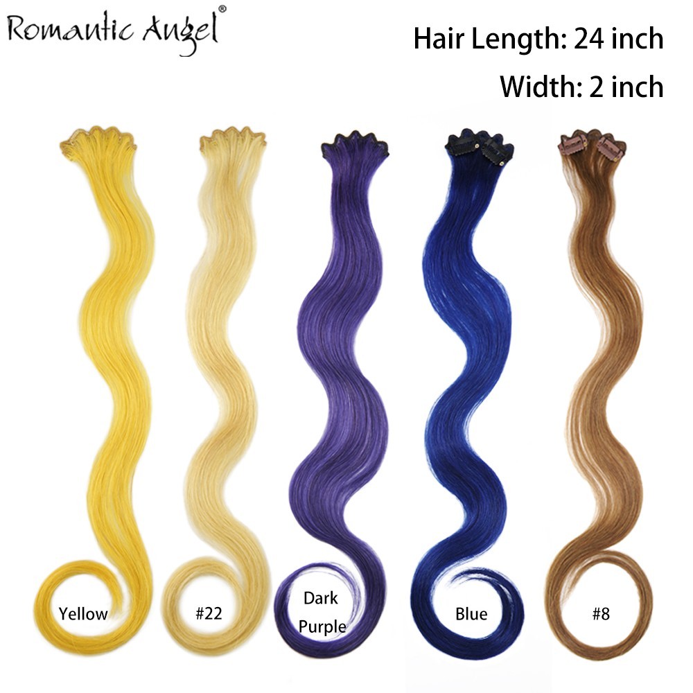 20inch 100% human hair clip hair remy hair extensions colorful hair extension