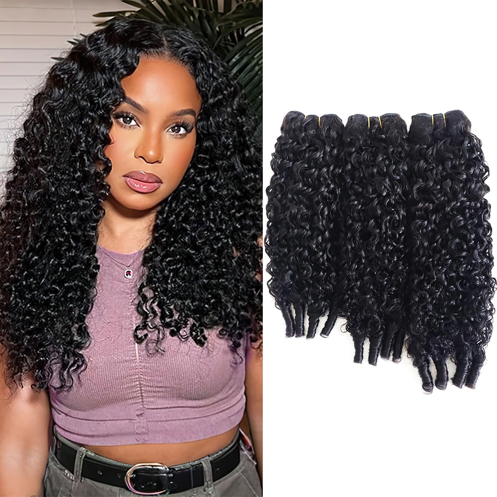 Mootaful 14A Burmese Curly Human Hair Bundles 14 16 18 Inch 100 Unprocessed