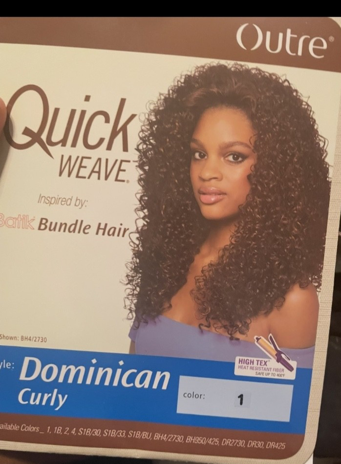 Outre Dominican Curly Bundle Hair Half Wig Synthetic Off Black 1B New With Tags