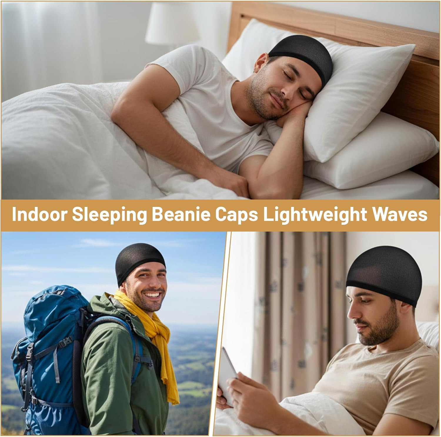 10Pcs Wave Caps, Stocking Wave Cap for Men Stretchy Wig Cap for Women, Lightweig