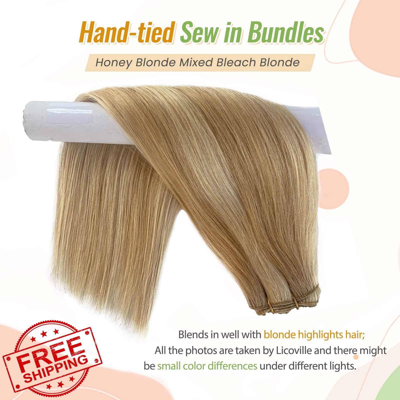 Licoville #27P613 Strawberry Blonde 22 Inch Bundles