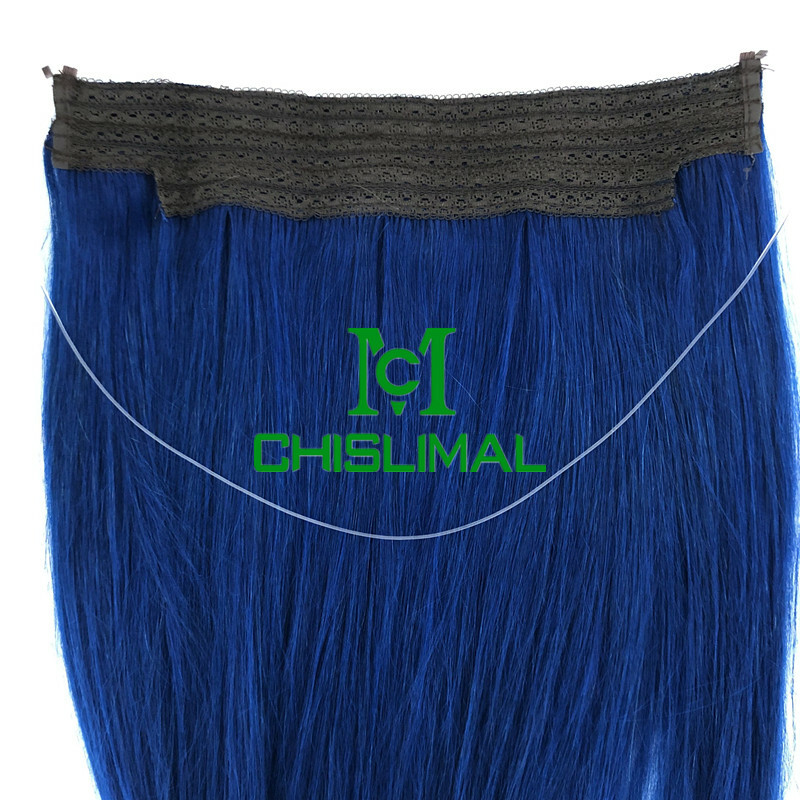 Handmade 100% Human Hair Invisible Wire good Handband Hair Extensions 12-26inch