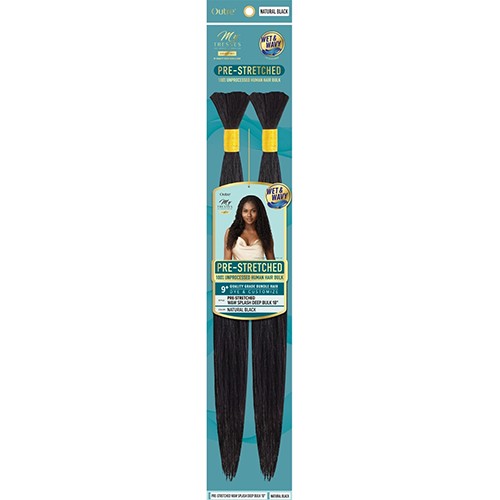 100% Human hair_Prestretched Wet and Wavy Splash Deep Bulk 18″