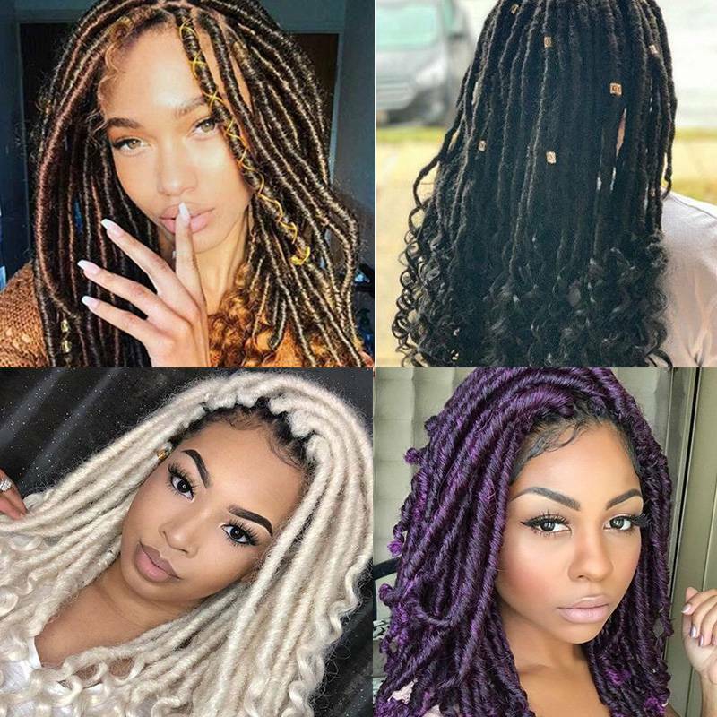 10 Colors Available Thick Goddess Faux Locs Crochet Braids Hair Extensions Woman