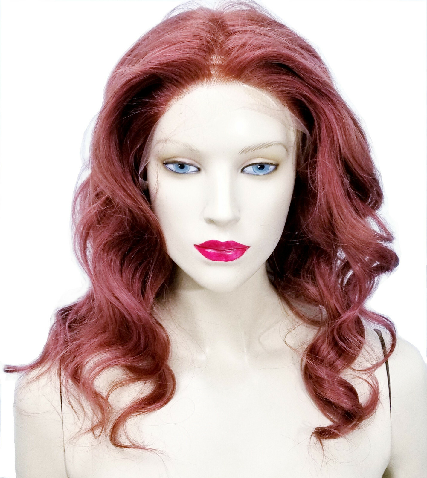 Full Lace Wig Glueless Human Hair Auburn Red IN STOCK