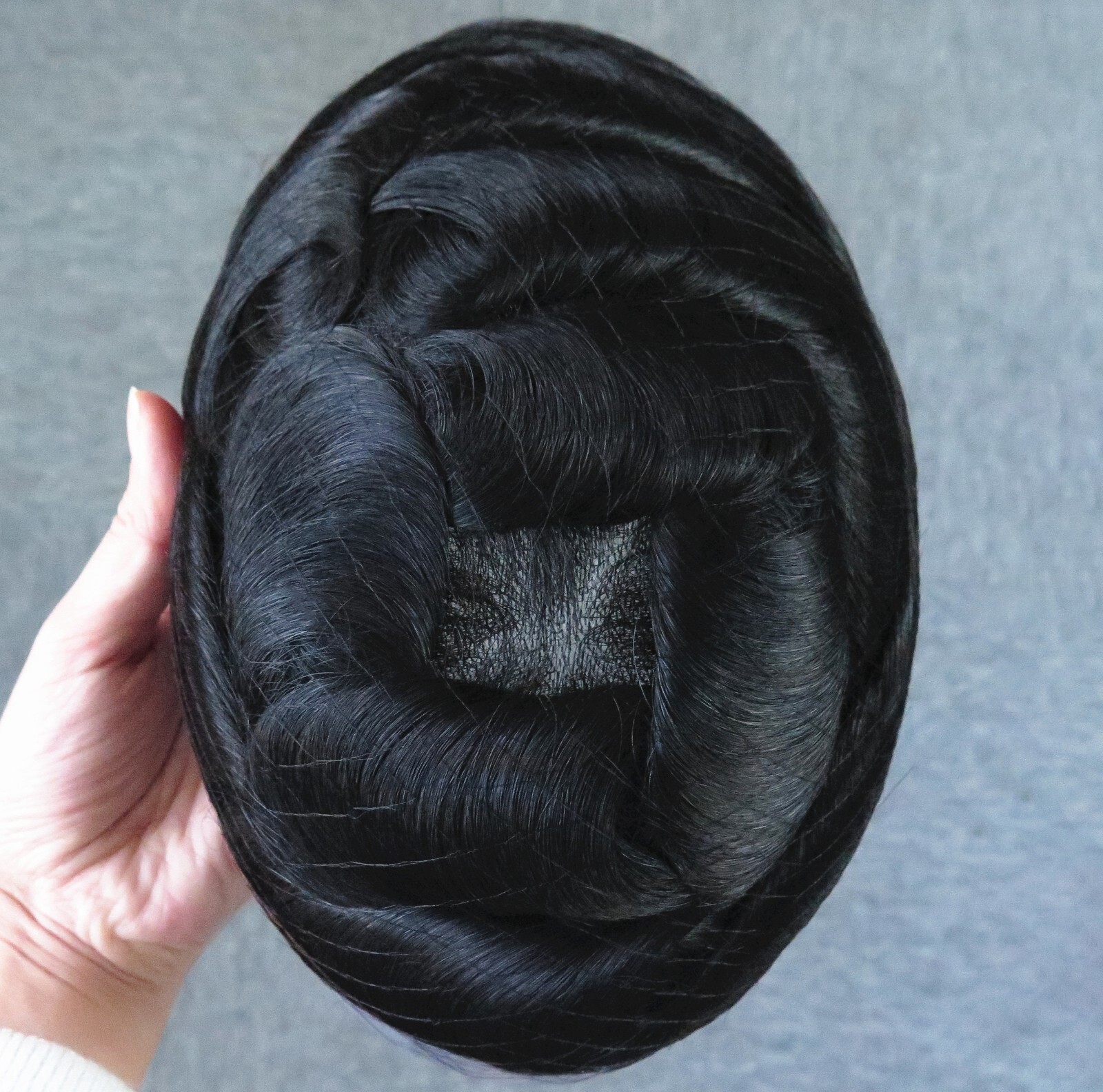 Toupee Mens Human Hair Skin Replacement System Gent Hairpieces OS BIO Jet BLACK