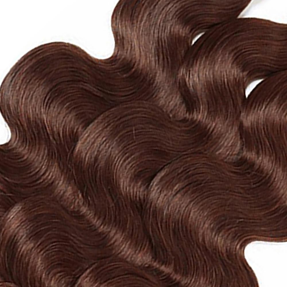 Aonbamds 4 Body Wave Bundle Chocolate Brown Bundles Human Hair 20 22 24 Inch