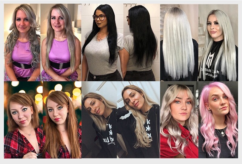 Seamless Hair Extensions Reusable Adhesive Tape 100%Remy Human Hair Balayage 40p