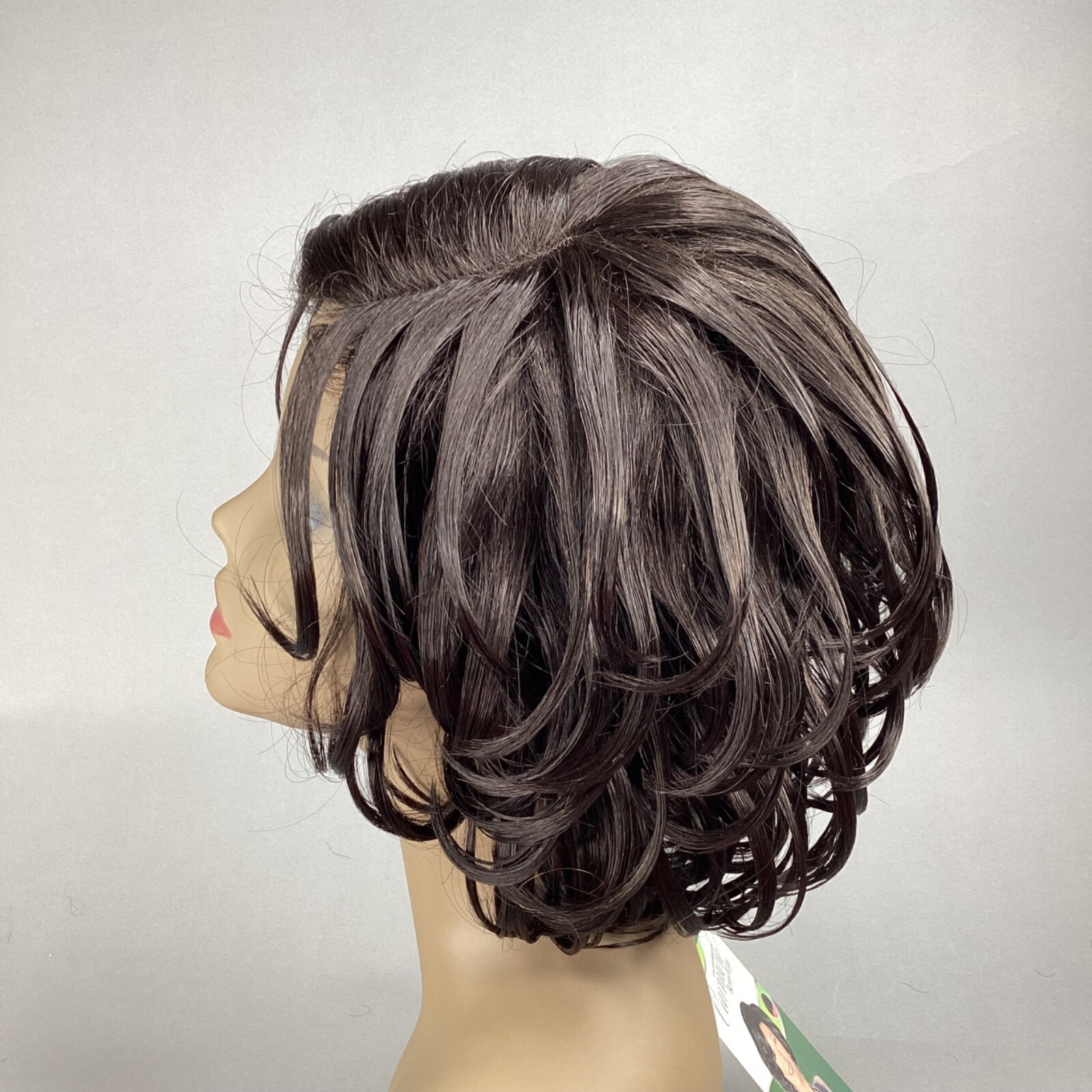 Grammy #4 Feather Bob Wig Dark Brown Lace C-Part Synthetic Classic